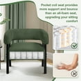 thumbnail image 6 of Yaheetech Upholstered Barrel Accent Chair with Solid Wood Legs, Dark Green, 6 of 7