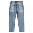 thumbnail image 2 of KIDSCOOL SPACE Baby Girls Jeans,Elastic Waistband Inside Ripped Holes Soft Denim Pants,Light Blue,3T, 2 of 6
