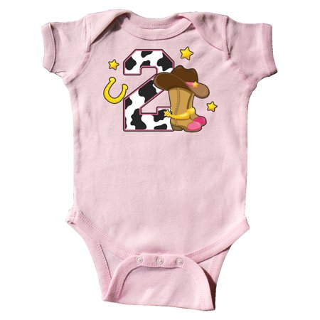 

Inktastic Cowgirl Birthday Two years old with Cowgirl Boots Gift Baby Girl Bodysuit