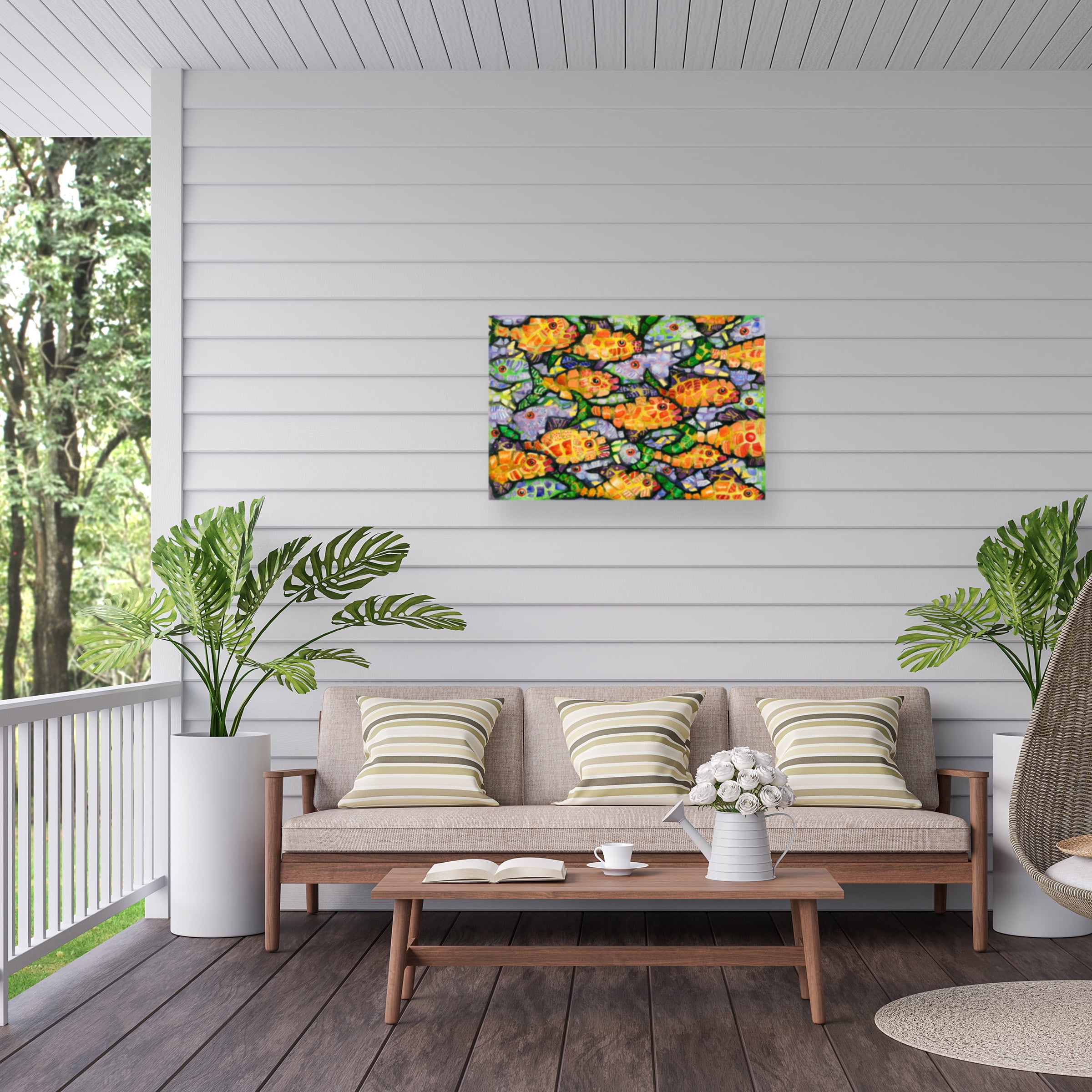Charlsie Kelly 'School Yard' Outdoor Canvas 30x47