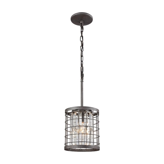 Elk Home 7-Inch Wide Nadina Pendant, Transitional, Silverdust Iron