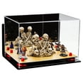 thumbnail image 1 of Versatile Deluxe Acrylic Display Case - Medium Rectangle Box with Mirror, Wall Mount, Red Risers and Wood Floor 12" x 8.25" x 8" (A004-RR), 1 of 1