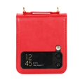 thumbnail image 5 of TECH CIRCLE for Samsung Galaxy Z Flip 3 Case,Synthetic Leather Hard  Bumper Ultra-Thin Shockproof Cover with Long Shoulder Strap for Samsung Galaxy Z Flip 3 5G 2021, Red, 5 of 7