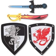 Joyabit Foam Sword and Shield Playset 2 Pack Medieval Combat Ninja Warrior s Accessories for Kids