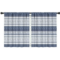 Blackout Kids Curtains,Blue and White Geometric Striped Pattern Childrens Insulated Curtains Set Of 2,Bedroom Essentials,Toddler Room Decor 42x54in(106x137cm)