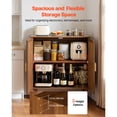 thumbnail image 4 of KFFKFF Armoire en Rotin, Armoire de Rangement en Rotin avec 2 Portes Magnétiques et Tablettes Ajustables, Buffet d'Appoint avec Pattes en Bois et Trou pour Cordon d'Alimentation pour Couloir, Kaki, 4 of 9