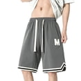 thumbnail image 1 of Mens Solid Color Drawstring Loose Fitting Ice Silk Shorts with Pockets, Breathable Quick Dry Athletic Gym Shorts, Casual Summer Bottom, 1 Pair, 1 of 4
