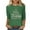 Green, variant on Womens Christmas Shirts Tops 3/4 Sleeve Sparkly Christmas Tree Sweatshirt Casual Crewneck Pullover Santa Xmas Tees Blouses