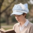 thumbnail image 6 of Slccxzc Blue Puppy Ears Beret Hat with Pin Plush Bone Y2K Painter Beanie Women Fall Winter Streetwear Cap, 6 of 7