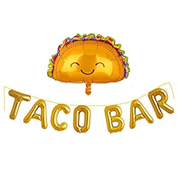 16 Gold Taco Bar Letter Balloons Banner Taco Bar Decorations Sign For Wedding Baby Shower Bridal Shower Engagement Fiesta Tequila Mexican Theme Fiesta Party Walmart Com Walmart Com