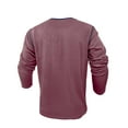 thumbnail image 6 of Riecok Henley Shirts for Men Crewneck Long Sleeve Half Button Fall Casual Fashion Basic Tops with Pocket Red 2XL, 6 of 8