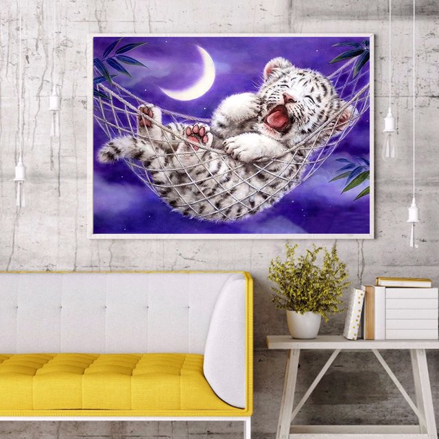 Cuadros Decorativos 5D Full Drill Diamond Painting DIY Little Tiger Rhinestone Cuadro Arte de la pared Ehuebsd Nuevos Originales