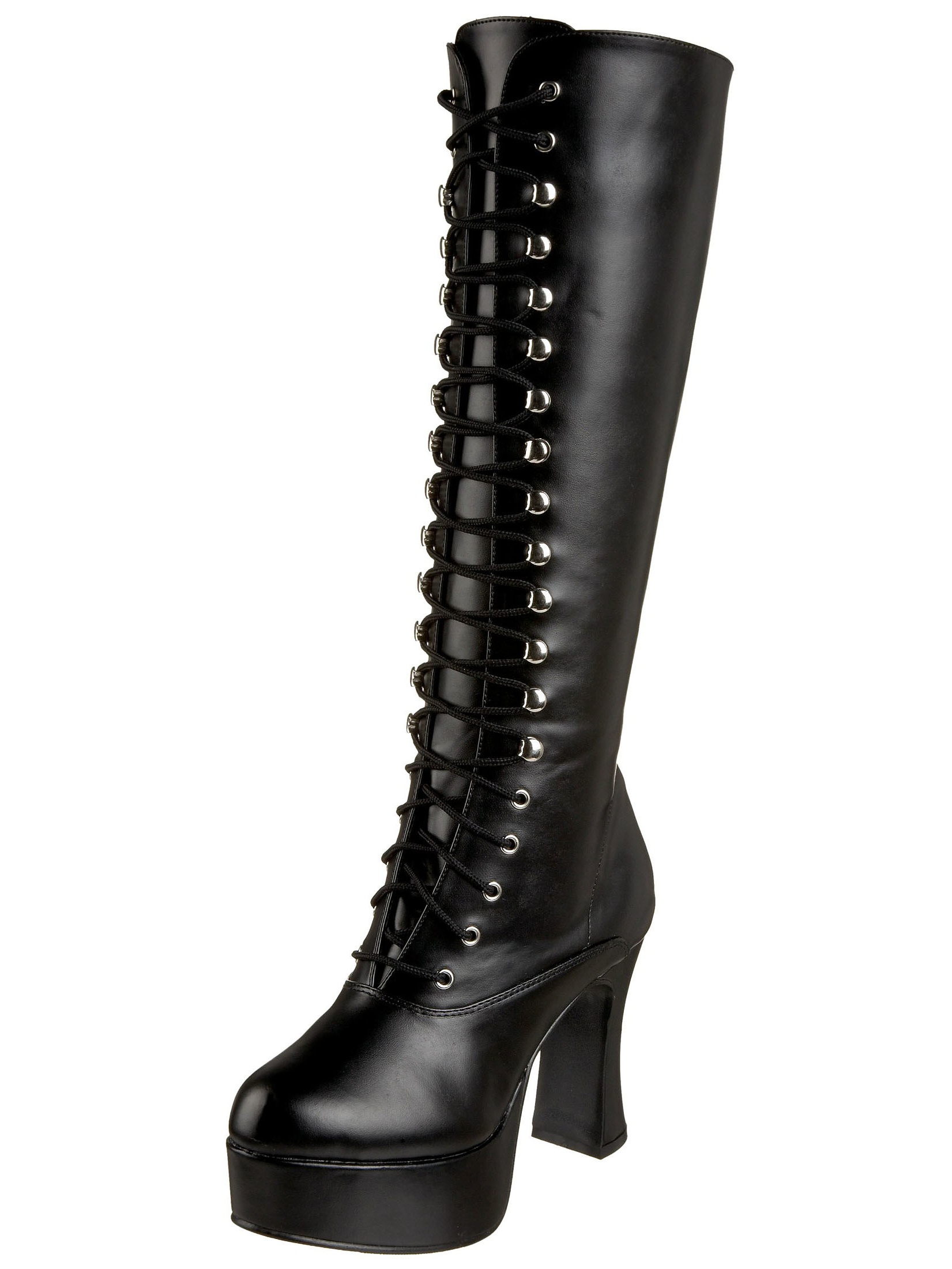 chunky knee high lace up boots