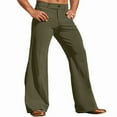 thumbnail image 2 of BiZtdJrK Mens Trendy Dress Pants Corduroy Solid Flare Pants Loose Street Casual Pants with Pockets on sale prime Army Green XXXL, 2 of 7