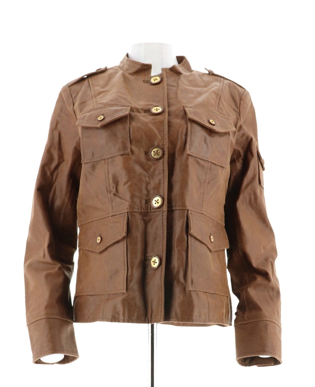 GILI Distressed Leather Lined Jacket Front Pockets A235274 - Walmart.com