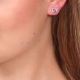thumbnail image 2 of Aretes Ocean Heart AC15-236, baño de oro blanco con cristal morado. Ocean Heart AC15-236, 2 of 3