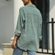 thumbnail image 5 of Blusa de chaqueta de pana de un solo pecho con solapa informal a la moda para mujer, 5 of 5
