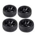 thumbnail image 4 of Juego de 4 Uds. De llantas de goma para carreras, llantas para vehículo todoterreno para pieza de coche RC 1:10 (6 agujeros), 4 of 10