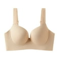thumbnail image 3 of Feancey Plus Size Wireless Bras for Women Adjustable Strap Everyday Bra High Support Push up Bralette Seamless Casual Brassiere Khaki 4XL, 3 of 6