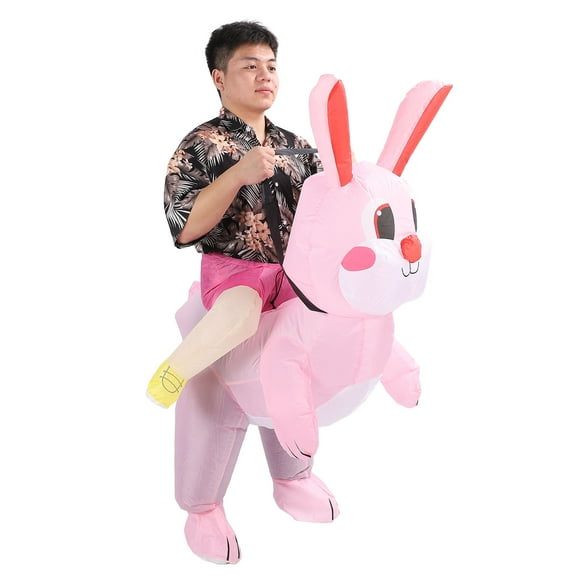 Traje de Conejito Soplado, Disfraz de Conejito inflable de Tamaña Prometio Fresco Con Soplador para la Fiesta