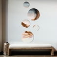 thumbnail image 3 of Designart "Boho Half Circles in Rose Gold V" Modern Shapes Transitional Metal Wall Art Set of 5 Piece, 3 of 5