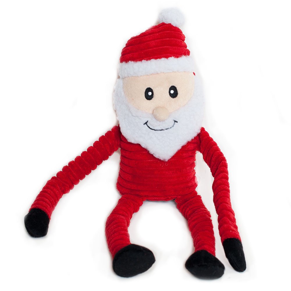 Holiday Crinkle Squeaky Plush Dog Toy (Santa, Large), Fun, crinkle