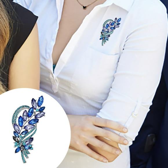 TopLLC Brooches Crystal Bouquet Flower Brooch Generous Versatile Clothing Party Dinner Party Dance Performance Brooch Brooch