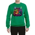 thumbnail image 2 of Wild Bobby, If You're Nice I Might Let You Live With Me Colorful Cat Animal Lover Unisex Crewneck Graphic Sweatshirt, Kelly, Small, 2 of 3