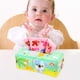 thumbnail image 5 of Caja de pañuelos de peluche para bebé, juguete sensorial, juguetes de desarrollo para bebé juguetes de actividad, juguetes educativo regalos de mapache verde Hugo Juguetes Educativos, 5 of 8