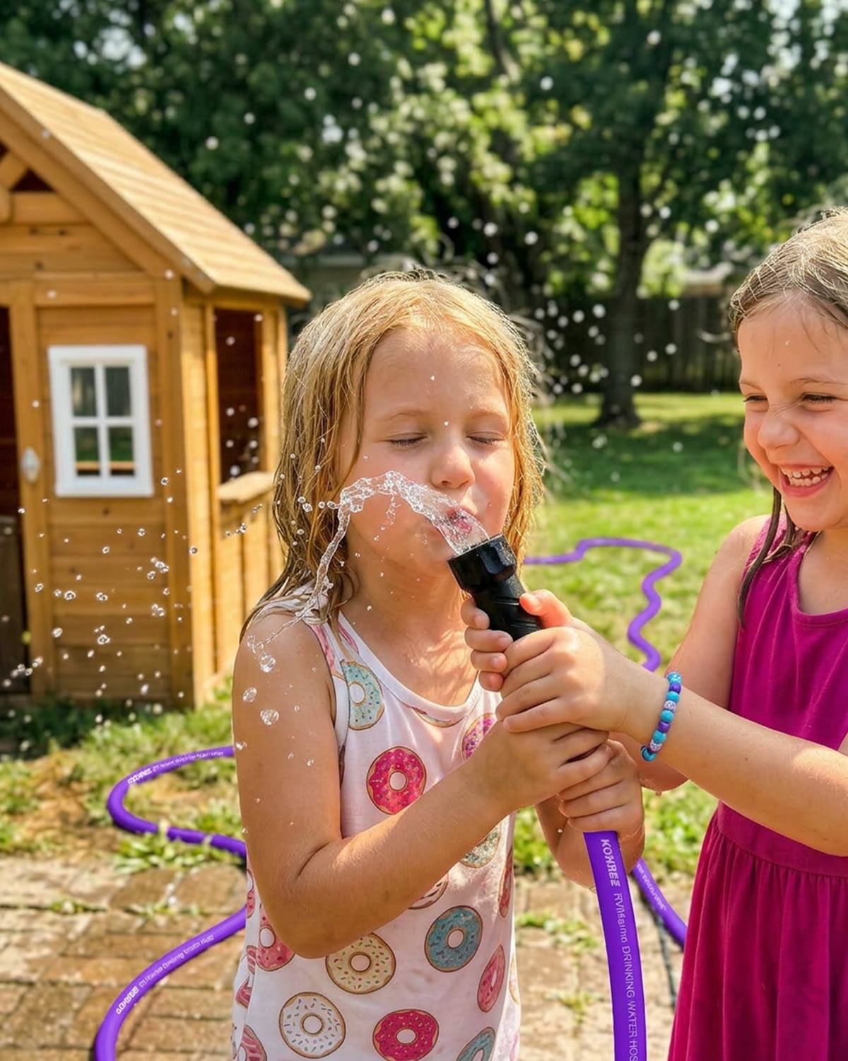 Kohree 50FT RV Water Hose – NSF Certified 5/8" Premium Drinking Water Hose, Safe & Lead-Free, No Kink and Flexible Garden Hose with Storage Bag for RV, Camper, Truck, Car, Purple