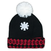 Red Hot Chili Peppers White Asterisk Black Knit Beanie Winter Hat