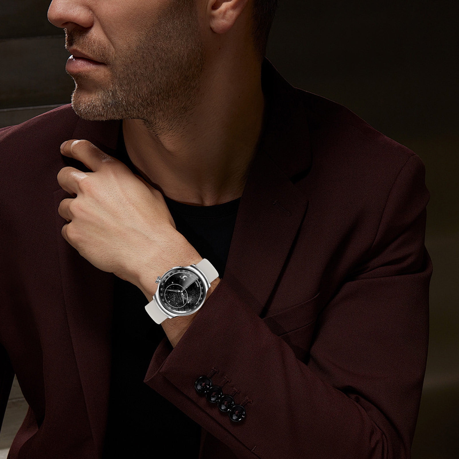Jubipavy Smart Wearable Watch Multifunction HD Round Screen Wireless Magnetic Charging Custom Dial Motion Record IP68 Watertightness Bluetooth Music Playback Function