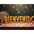 thumbnail image 4 of Heart Shaped Neon Banner with Gears Design Bienvenidos Lettering Background Backdrop Party Decorations for Welcome Events Gatherings Celebrations Photo Shoots, 4 of 4
