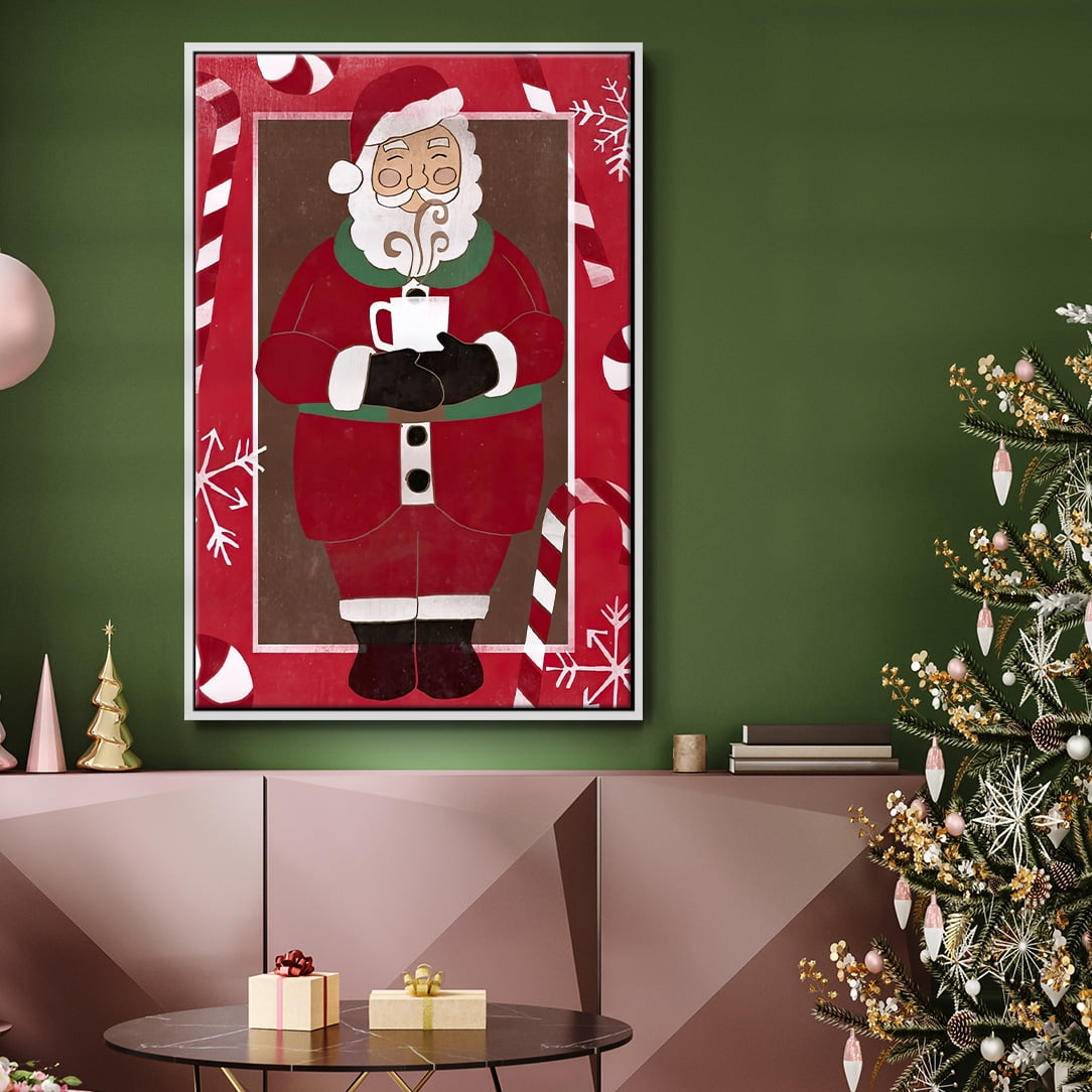 Cozy Cocoa Christmas Collection B - Framed Gallery Wrapped Holiday Canvas - 17 x 25 - White Frame