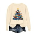 thumbnail image 3 of Womens Crewneck Christmas Sweatshirts Top Fashion Cute Xmas Tree Printed Shirts Pullover Winter Long Sleeve Sweaters Loose Plus Size Blouses Tops, 3 of 6
