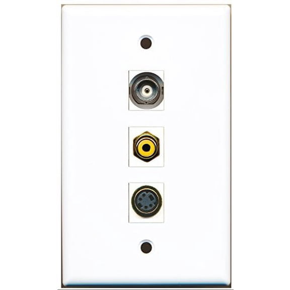 RiteAV - 1 Port RCA Yellow and 1 Port S-Video and 1 Port BNC Wall Plate