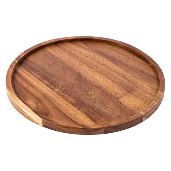 BPPEG 12" Large Wooden Lazy Susan Turntable Round Serving Tray for Dining Table