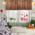 thumbnail image 5 of Brown Wooden Grain Curtain Valances for Windows, Kitchen Valance Window Treatments Panel 2 Pack, Farmhouse Country Vintage Texture Rod Pocket Short Curtains for Bathroom Bedroom 60 x 18 Inch, 5 of 8
