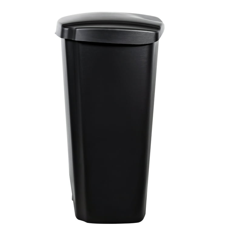 Hefty Lockable Step On Trash Can, 12 Gallon, Black, 2/Pack  (HFTCOM225807545)