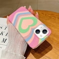 thumbnail image 2 of Compatible with iPhone 15 Frosted Case Holographic Love Heart Laser Case Glitter Bling Sparkle Girly Women Colorful Water Ripple Soft TPU Iridescent Matte Shockproof Phone Cover,Green, 2 of 11