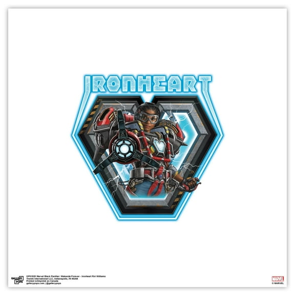 Gallery Pops Marvel Black Panther: Wakanda Forever - Ironheart Badge Wall Art, Unframed Version, 12" x 12"