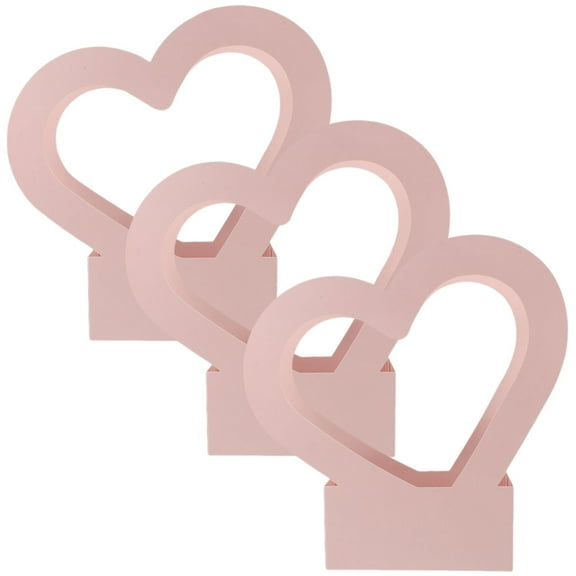 Heart Shaped Flower Box for Home Use with Fine Workmanship and Reliable Paper Material Pink 3Pcs