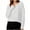 White, variant on Womens Tops Long Sleeve Waffle Round Neck Knitted Splicing Shirts Casual Summer Trendy Blouses Cute T-Shirts Outfits Clothes Gray M,Blouse for Women