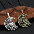 thumbnail image 3 of Owl necklace moon owl pendant necklace lucky owl gift for female male owl lovers, 3 of 6