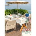 thumbnail image 4 of Outdoor Tablecloth with Umbrella Hole and Zipper, Watercolor Roses Rectangle Table Cloth 52x70 Inch Waterproof Tablecloth, Spring Flowers Leaves Butterflies Light Beige Picnic Table Cover for Patio, 4 of 7