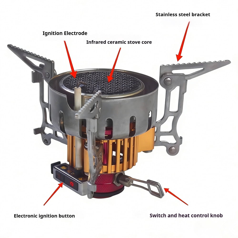 M altemura 3500W Outdoor Portable T2 Infrared Windproof Energy - Saving High - Altitude Gas Stove for Camping, Picnicking, Mountaineering and Hiking