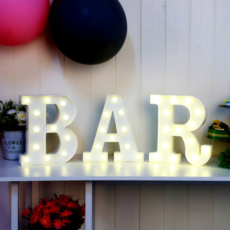 3PCS LED Marquee Letter Light Alphabet Light Up Sign for Wedding Home Party Bar