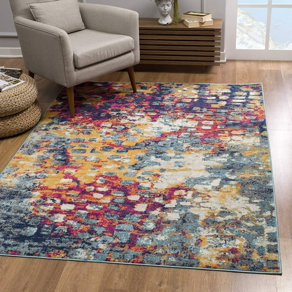 eRug Outlet Savannah Collection Modern Abstract Area Rug (4x6 feet) - 3'9" x 5'6", Multicolor