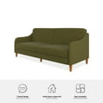 DHP Jasper Coil Futon, Convertible Living Room Sofa Couch, Green Linen