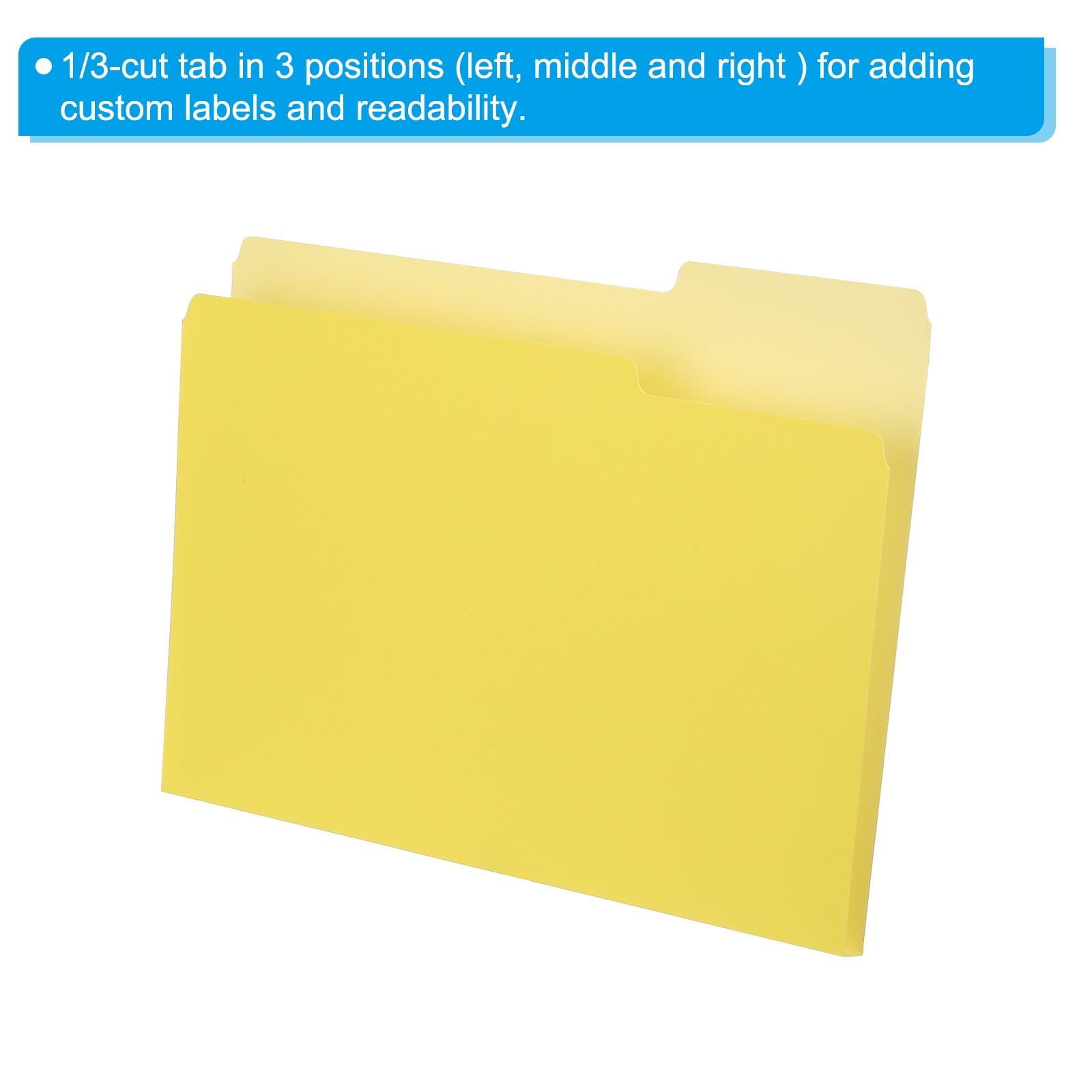 30pcs Colored File Folders, Manila File Folders 1/3 Cut File Folders Letter Size for Home Office, Assorted Colors